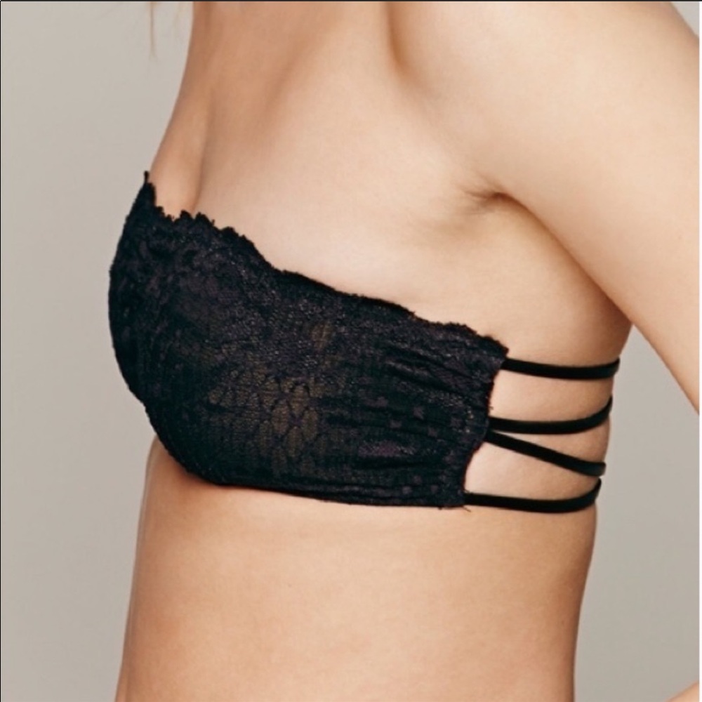 Black lace free people bralette